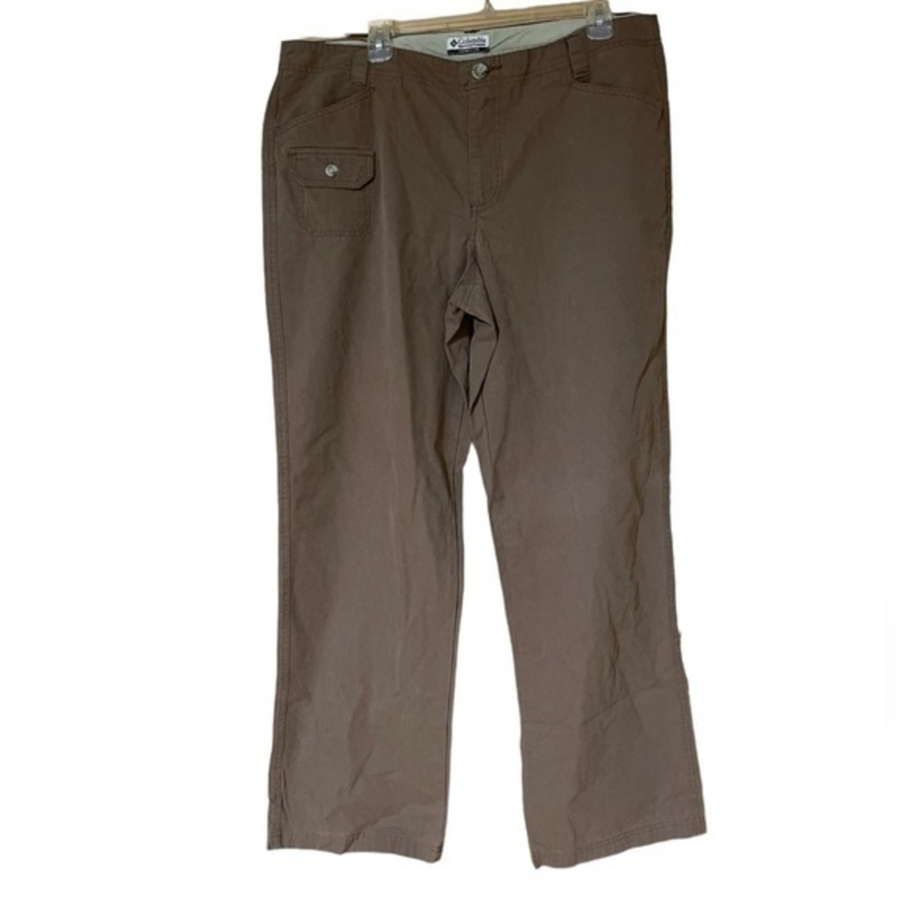 Columbia Women’s Chino Pants Straight Leg High Rise Cotton Brown‎ Size 16